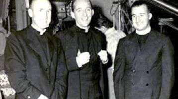 Columban Fr. Patrick O'Connor (left) with Bing Crosby