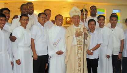 Columban seminarians with the bishop