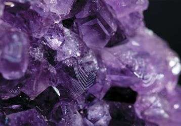 Up-close view of purple gemstone