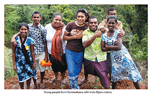 Young people from Koromakawa with Indo-Fijian visitors