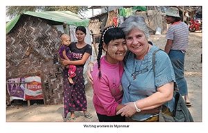 Visiting women in Myanmar