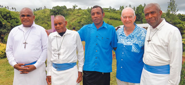 Columban Fr. Frank Hoare (second from right) with catechists