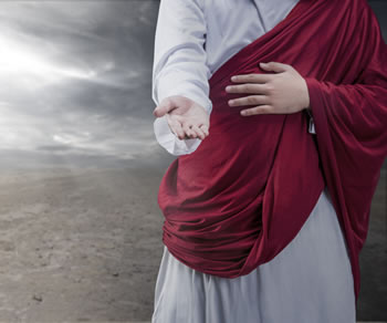 Christ holding out a hand