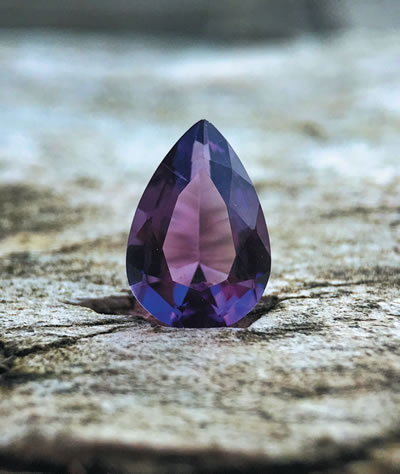 Gemstone on a rocky surface