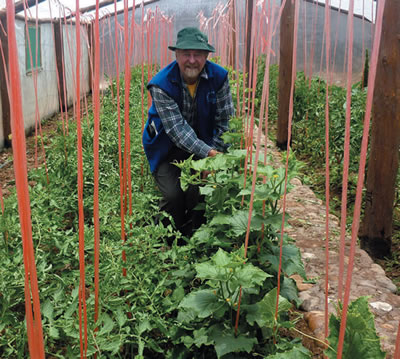 Fr. Paul tends the garden