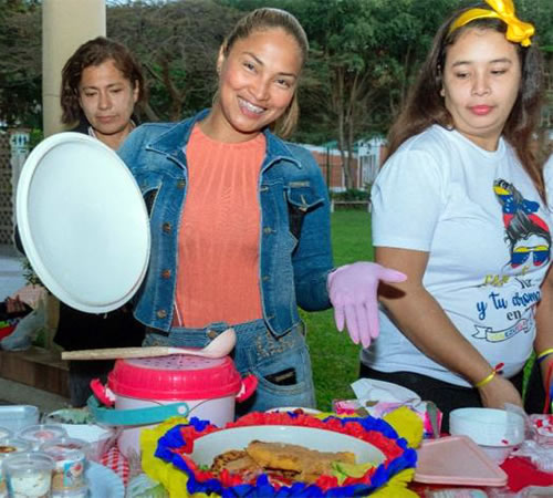Women gather at a picnic