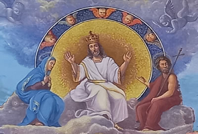 mural at the St. Columban Cathedral in Myanmar