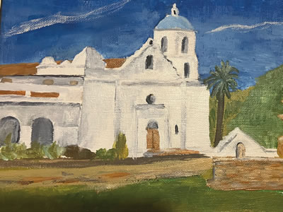 Painting of a cathedral by Fr. Burger