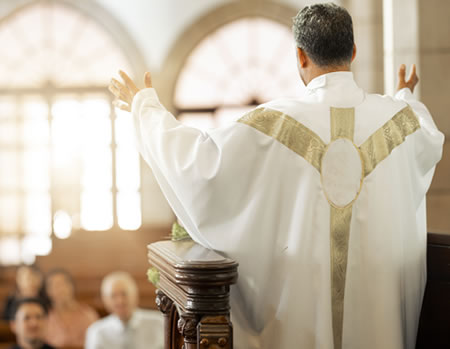 Priest preaches to a near empty church