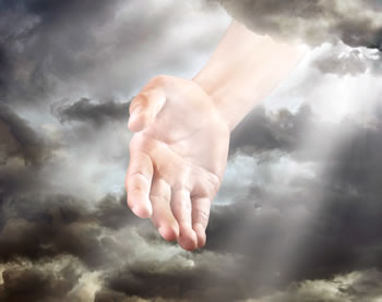 A hand reaching from the heavens