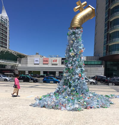 Turn of the Plastic Tap art installation by Benjamin Von Wong at the UN Oceans Conference in Lisbon, Portugal, 2022 