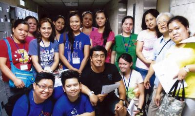 After Mass with Filipino workers.