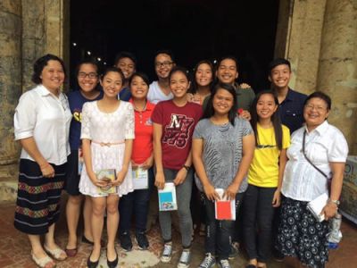 Sr. Winnie and Sr. Tammy with some of the youth of Jimenez. 