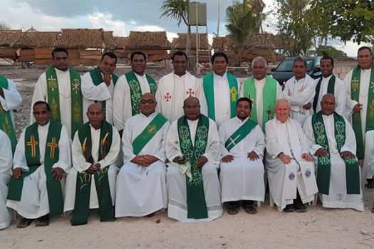 Priests attending the retreat in Tarawa