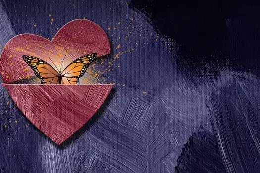 A heart opening to release a butterfly