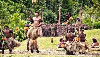 Fiji dancers perform Meke Dance