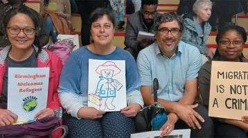 Nathalie Marytsch (second from left) with her husband Mauricio Silva, former Columban lay missionary Sophia Ting (left), and Faith in Action Volunteer Toby Oyedele.