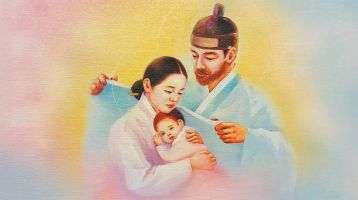 The Holy Family in Traditional Korean Dress