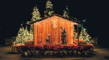A life-size Nativity scene