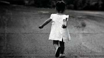 little girl walking