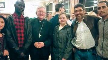 Julia with Archbishop Bernard (second from left) and lay missionaries.