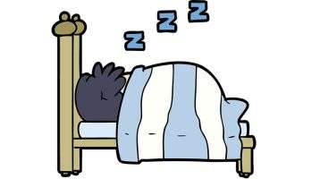 Drawing of a man snoring