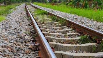 Narrow guage railroad line in India