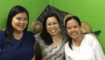Reina Mosqueda (center) with fellow Lay Missionaries Sherryl Lou Capili (left) and Joan Yap (right) in Taiwan in 2014.