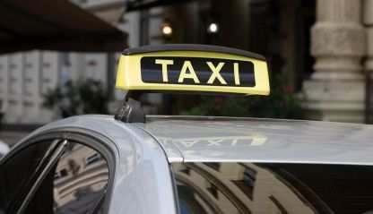 Taxi in traffic