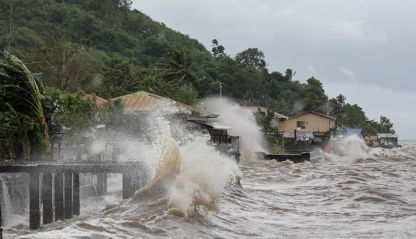 A typhoon unleashed its fury against Laguna de bay, Philippines. 