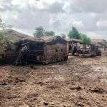 Destroyed homes in Khoski village.