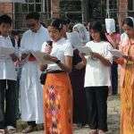 Students singing