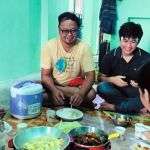 Sharing a meal with Fr. Kurt (second from left)