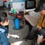 Sr. Josephine tending to the injured from an earthquake.