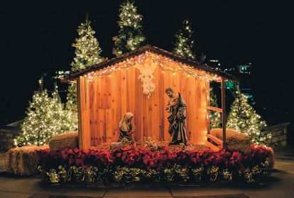 A life-size Nativity scene
