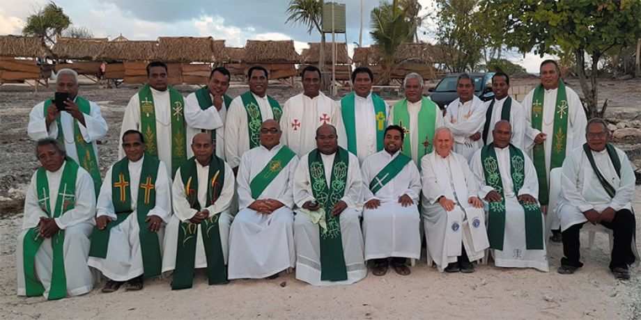 Priests attending the retreat in Tarawa