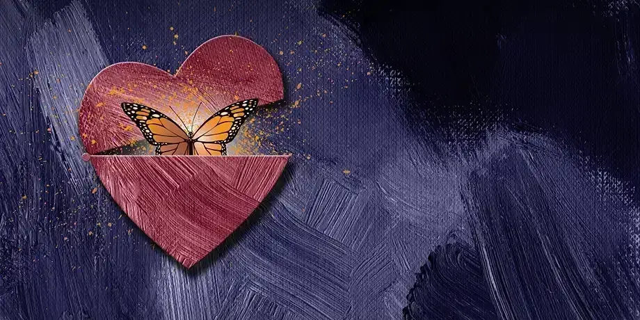 A heart opening to release a butterfly