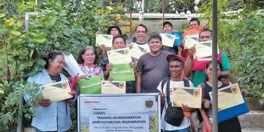 Regenerative Agriculture Program participants with their certificates