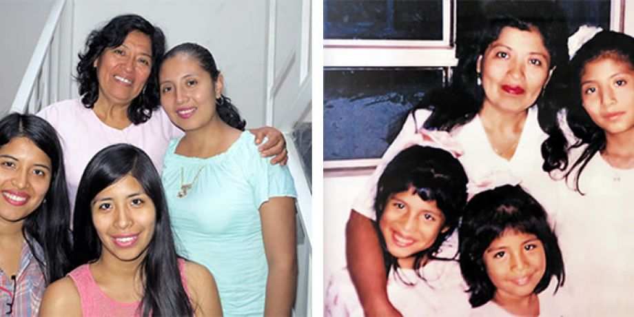 Gloria, Isabel, Angeli and Lesly now and then