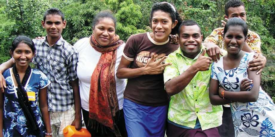Koromakawa youth with Indo-Fijian visitors