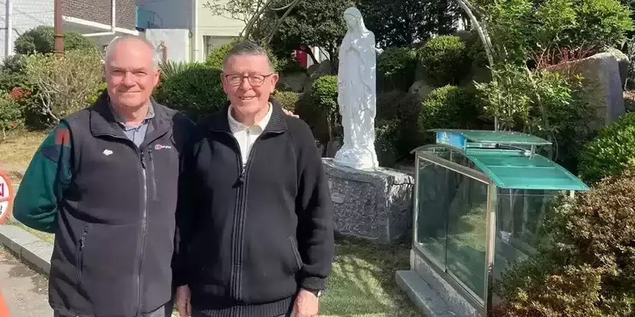 Frs. John Boles and Michael O'Grady at the "18th May Cemetary"
