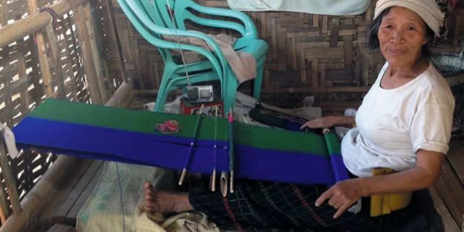 A Kachin woman weaving
