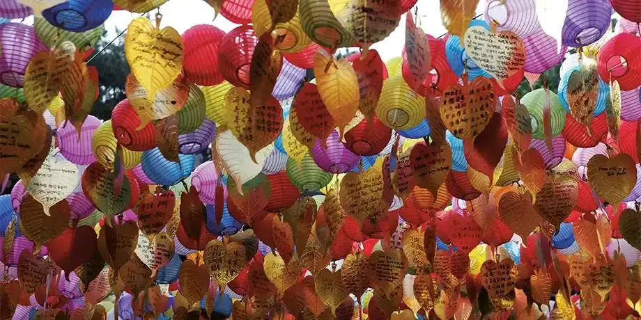 Balloons fill the air