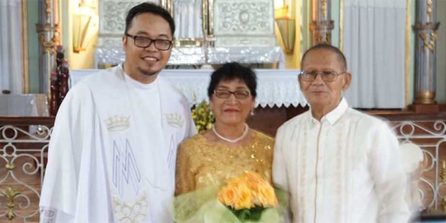 Fr. Kurt Zion Pala celebrating 50 years of forever with this couple.