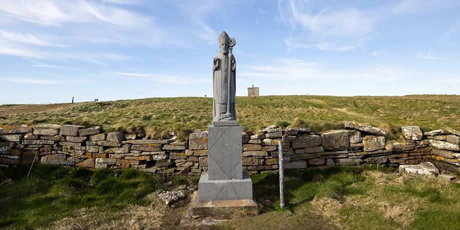 Statue of St. Patrick at Downpatrick Head in County Mayo, Ireland