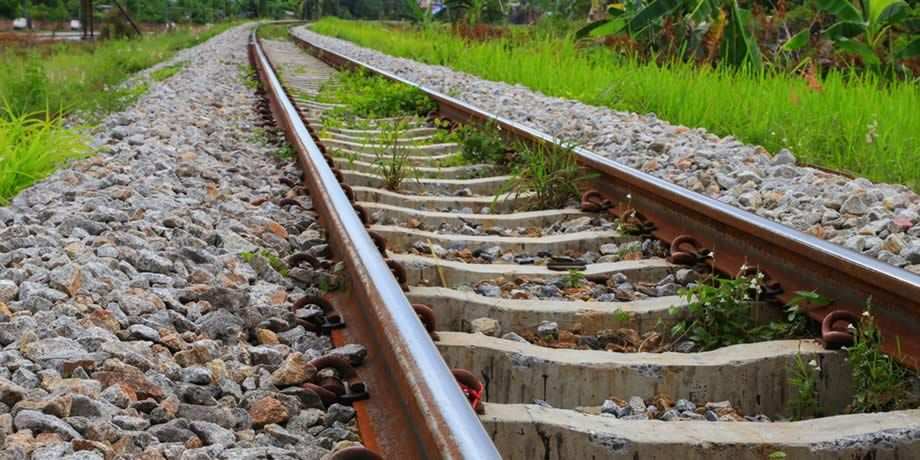 Narrow guage railroad line in India