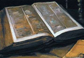 Painting of an open bible