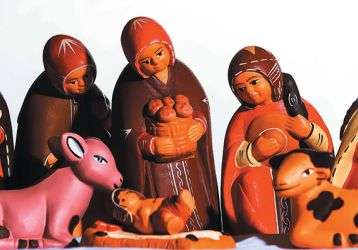 Hand carved manger figures