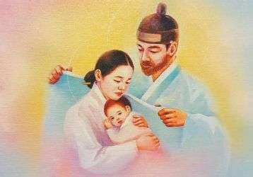 The Holy Family in Traditional Korean Dress