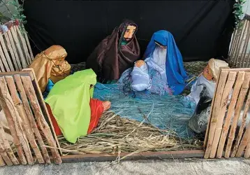 A Christmas Nativity made with eco-friendly and recycled materials.